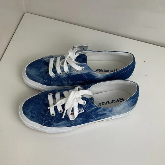 Superga 2750 Tie Dye Denim Sneakers Size 7 - Picture 3 of 8